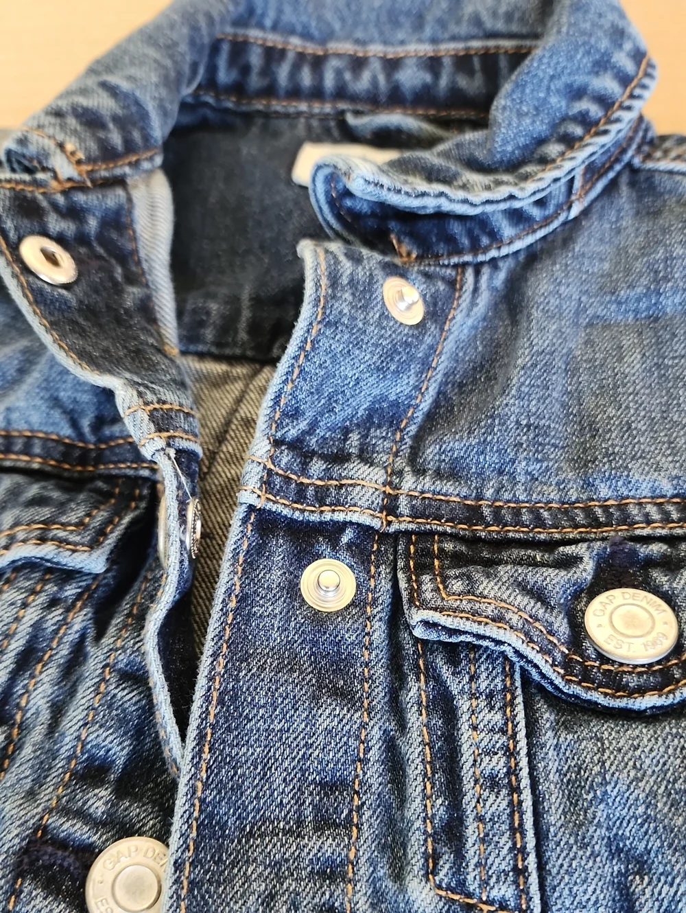 Gap Disney Minnie Mouse Blue Denim Kids' Jacket with Button Front